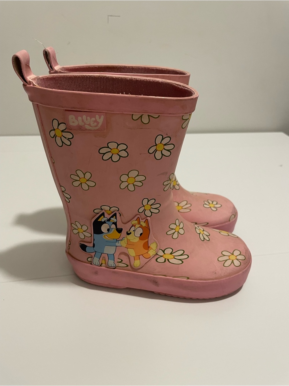 Bluey Brand Toddler Size 7/8 Girl's Pink Flower Rain Boots
